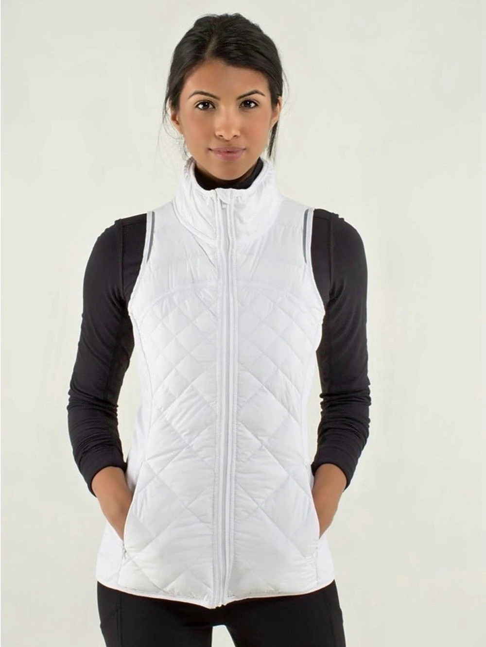Lululemon Fluff Off Vest Quilted Hooded Vest in White Like New